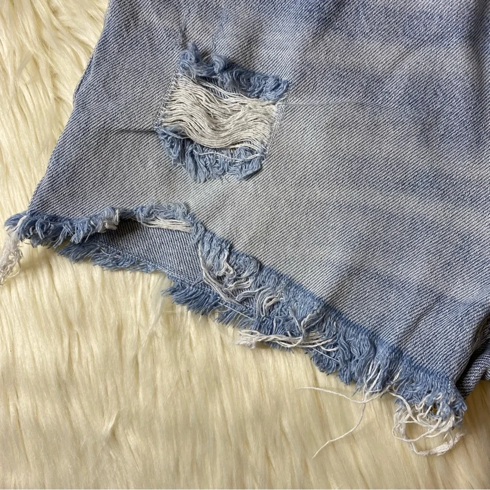 pacsun : size : 25 : ultra high-rise vintage denim distressed ripped jean shorts